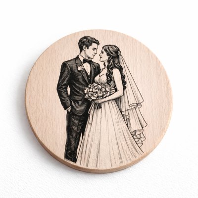 Dřevěný podtácek - Lípa 8,5cm x 8,5cm