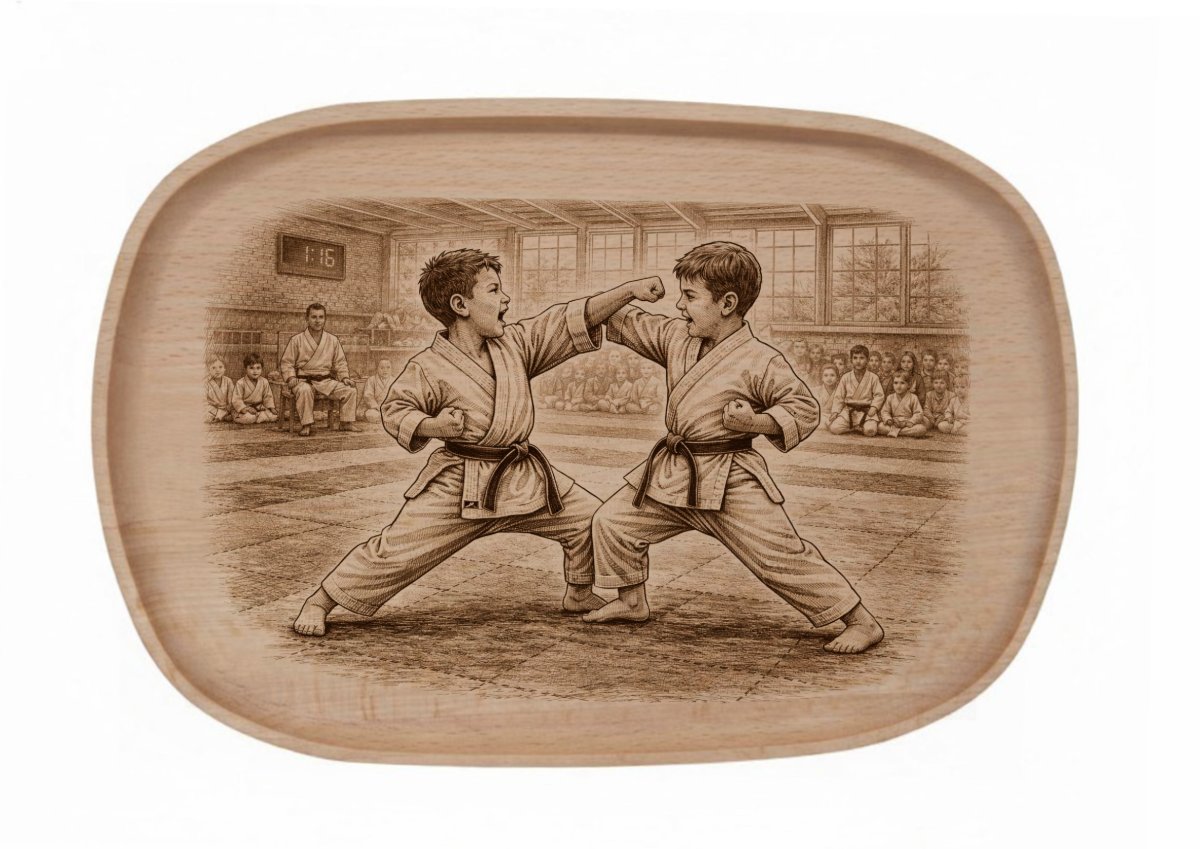 Dřevěný podnos z bukového masivu - Sport — Dětské karate