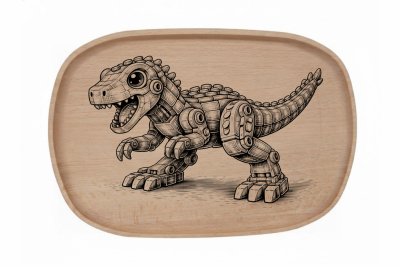 Dřevěný podnos z bukového masivu - Stavebnice — Spinosaurus
