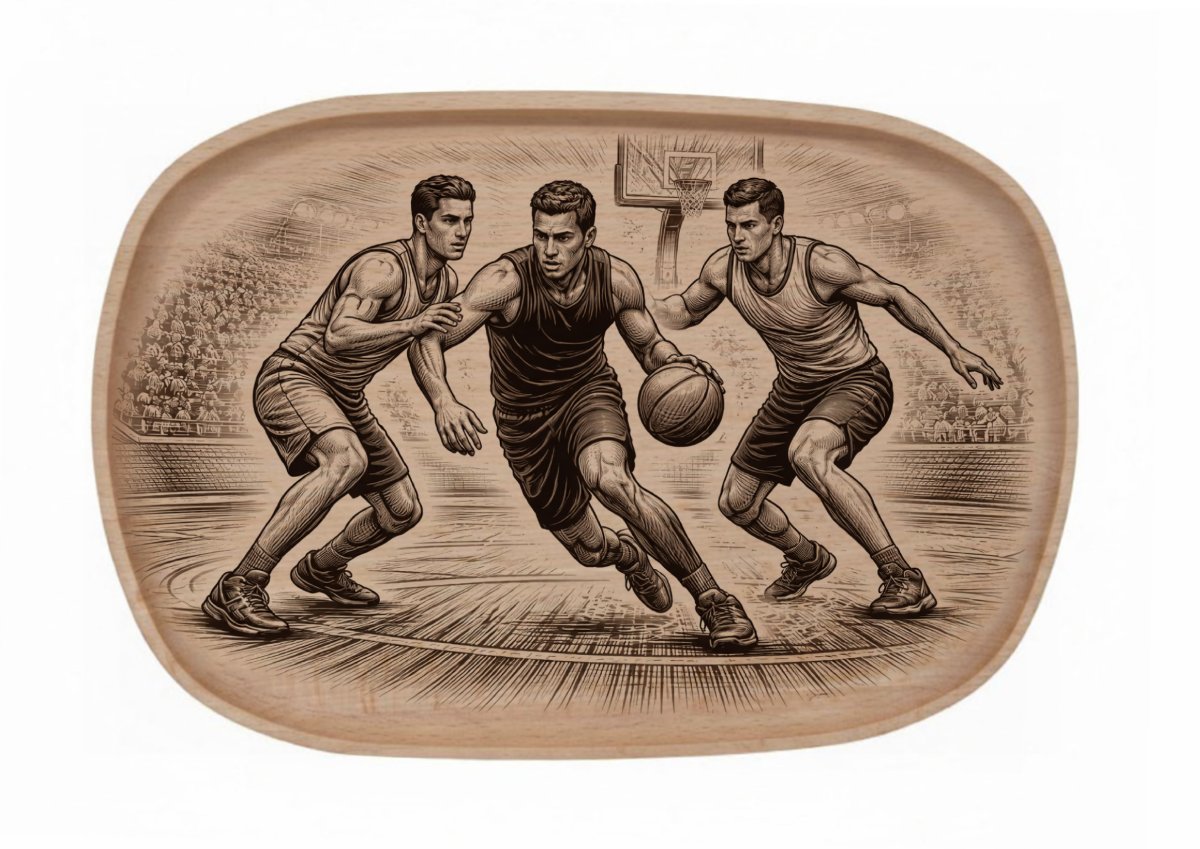Dřevěný podnos z bukového masivu - Sport — Basketbal