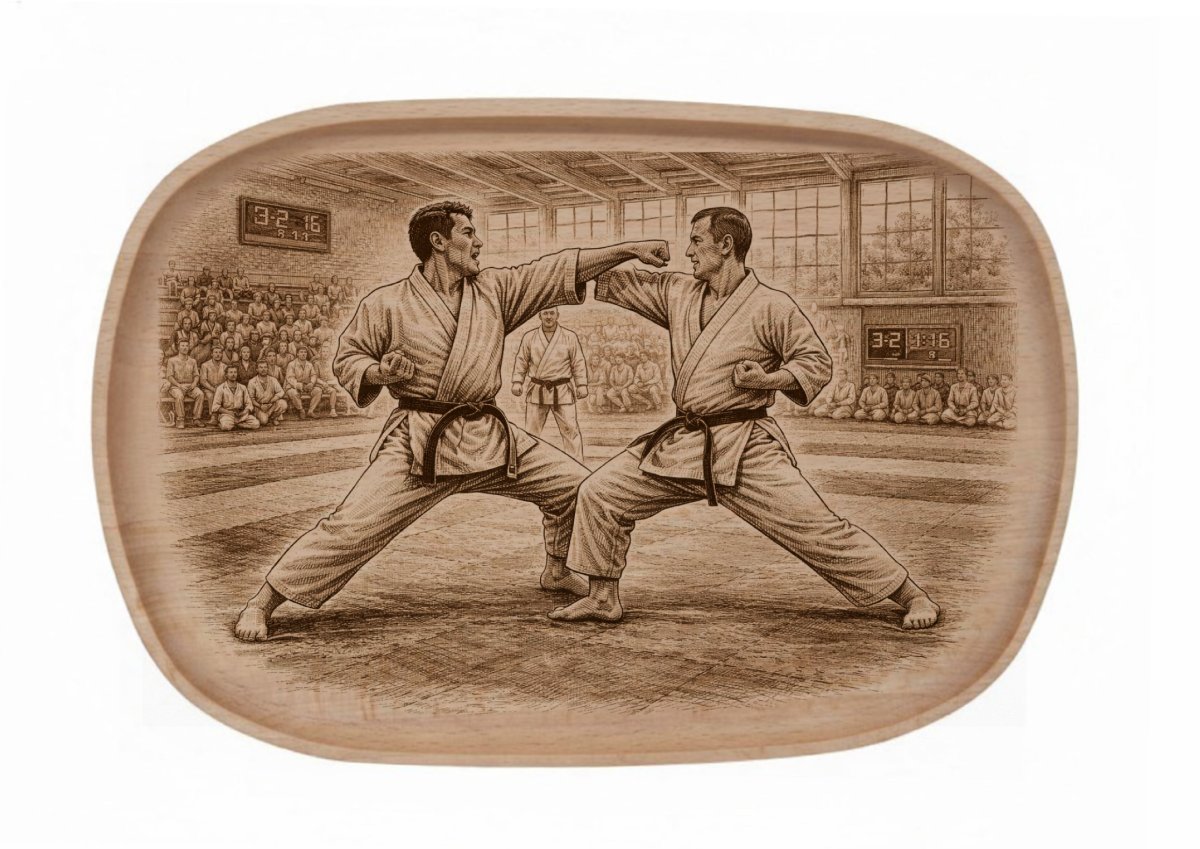 Dřevěný podnos z bukového masivu - Sport — Dospělí karate
