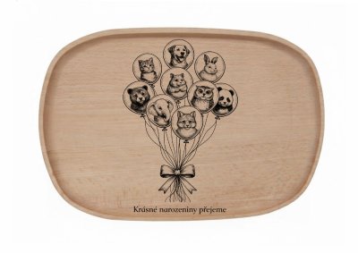 Dřevěný podnos z bukového masivu - Dětský svět — Dráček