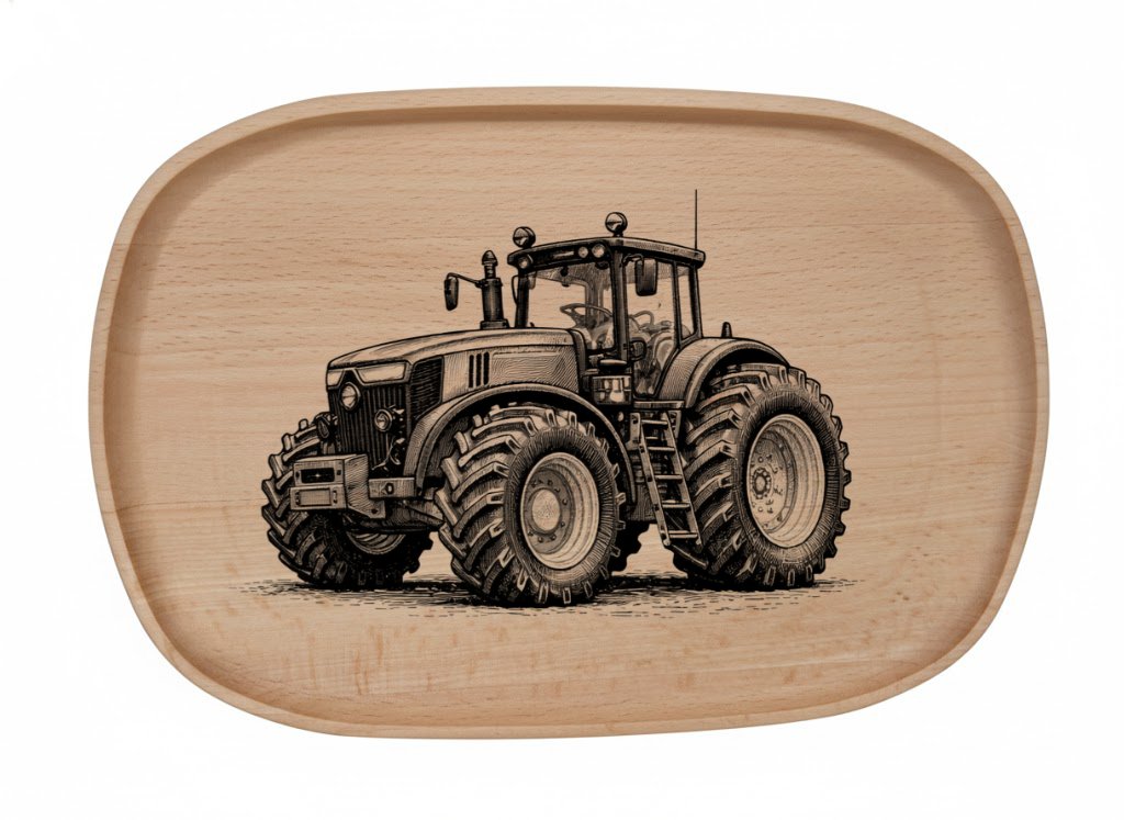 Dřevěný podnos z bukového masivu - Motiv Auto, Moto — Traktor