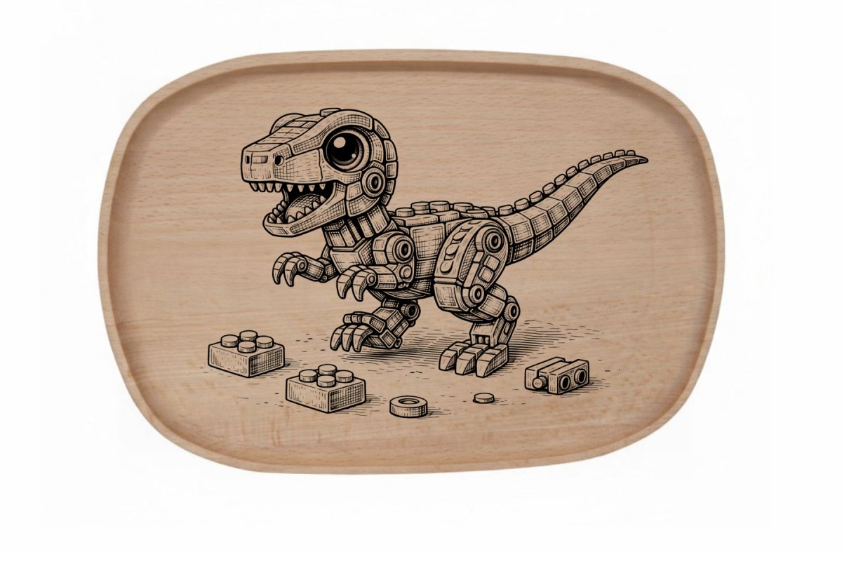 Dřevěný podnos z bukového masivu - Stavebnice — Velociraptor