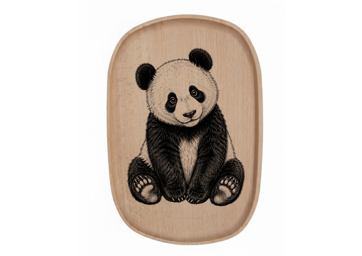 Dřevěný podnos z bukového masivu - Panda