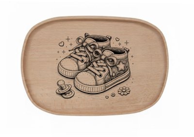 Dřevěný podnos z bukového masivu - Dětský svět — Botičky
