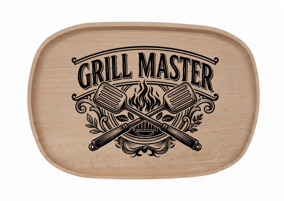 Dřevěný podnos z bukového masivu - Gril - sezona — Grill Master